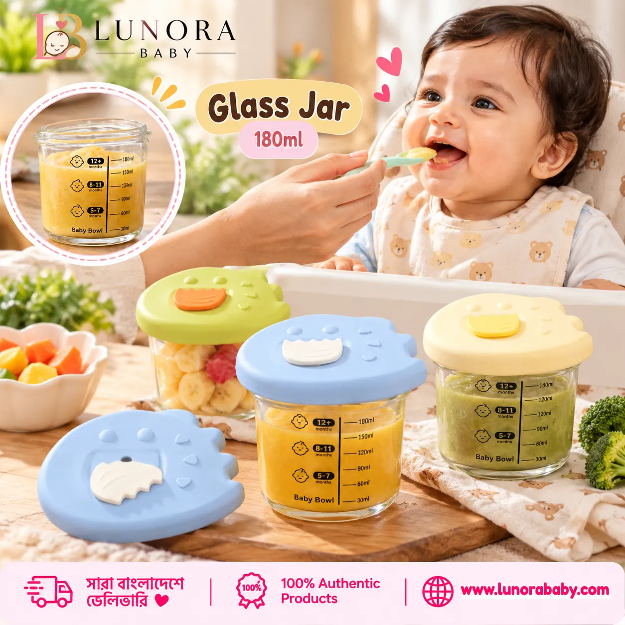 Glass Jar / Glass Feeding Bowl
