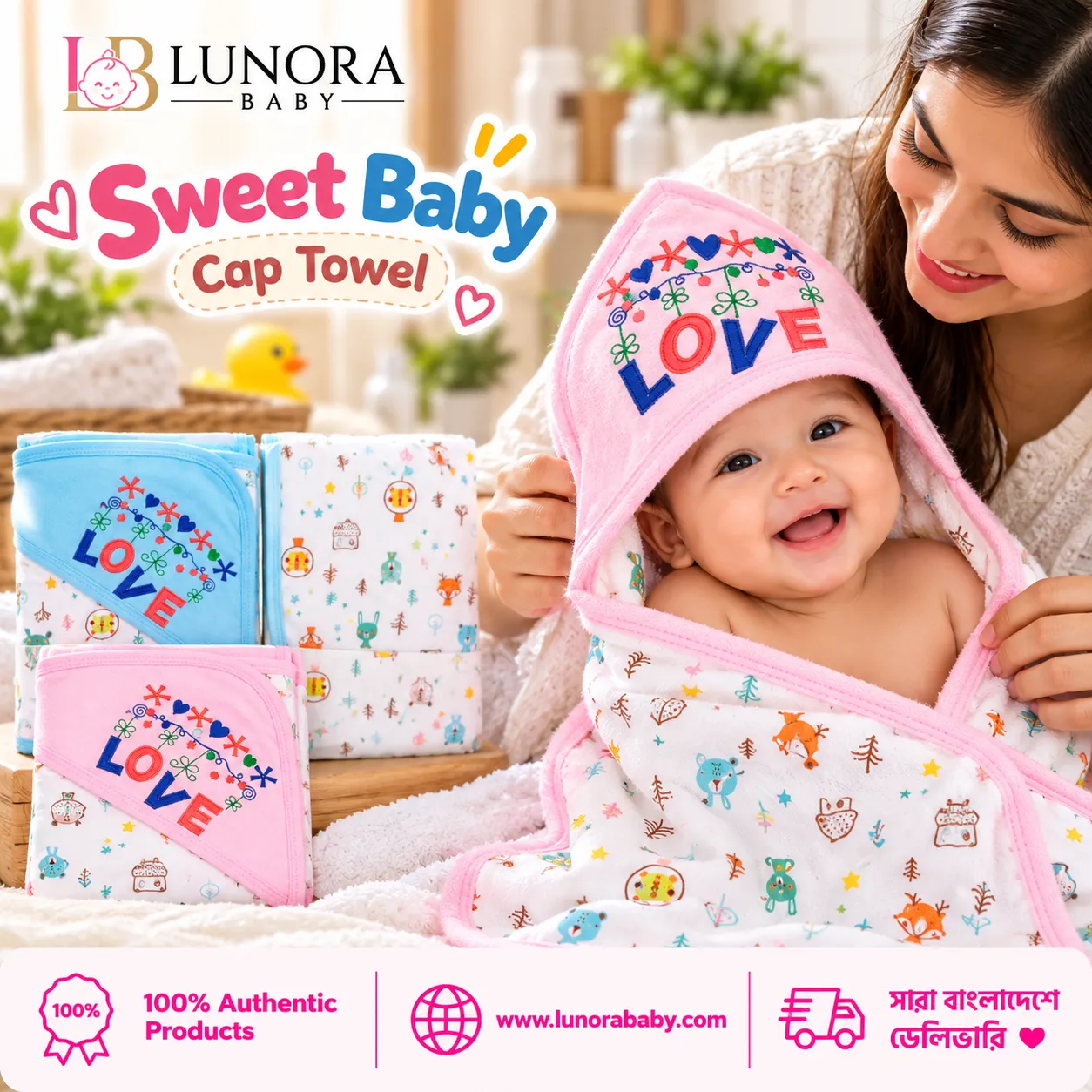 Sweet Baby Cap Towel