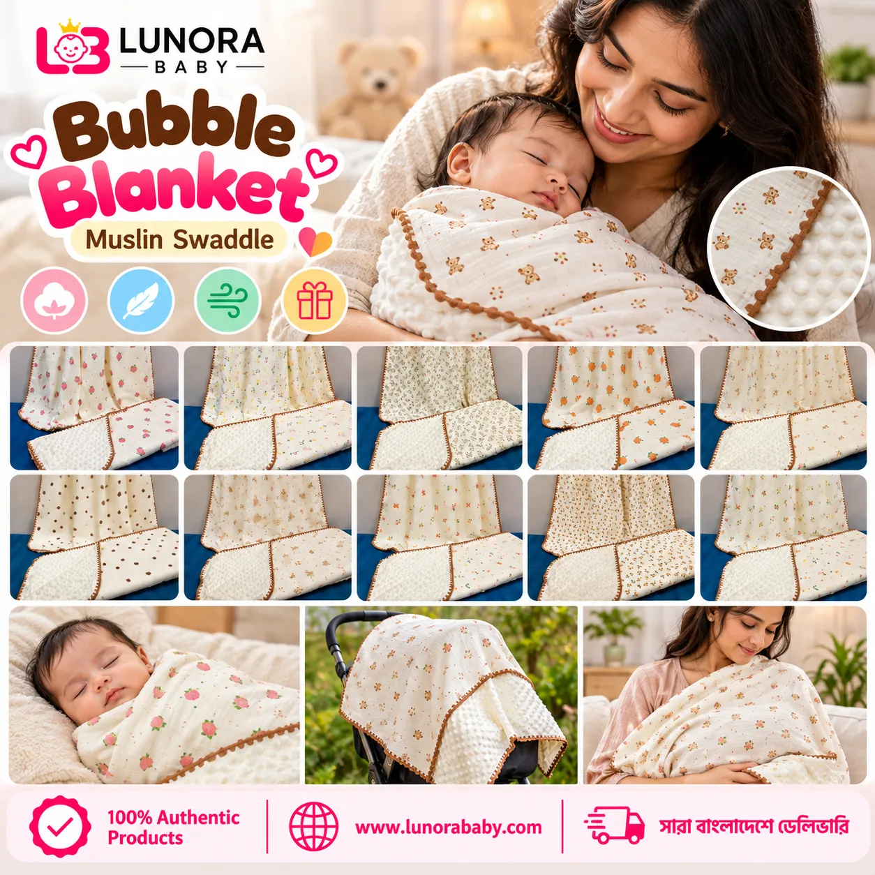 Bubble Blanket Muslin Swaddle